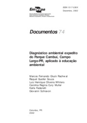 Thumbnail de Diagnóstico ambiental expedito do Parque Cambuí, Campo Largo-PR, aplicado à educação ambiental.