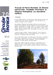 Thumbnail de Produção de plantas medicinais em sistemas agroflorestais: resultados preliminares de pesquisas participativas com agricultores familiares.
