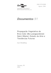 Thumbnail de Propagação vegetativa de erva-mate (Ilex paraguariensis Saint Hilaire): estado da arte e tendências futuras.