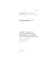 Thumbnail de Análise e melhoria de processo do Serviço de Atendimento ao Cidadão (SAC) da Embrapa Florestas.