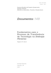 Thumbnail de Fundamentos para o processo de transferência de tecnologia na Embrapa Florestas.