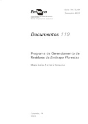 Thumbnail de Programa de gerenciamento de resíduos da Embrapa Florestas.