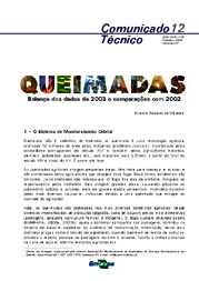 Thumbnail de Queimadas: balanço dos dados de 2003 e comparações com 2002.
