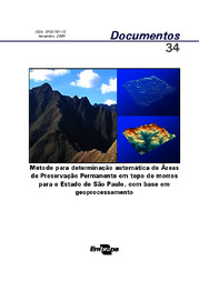 Thumbnail de Método para determinação automática de Áreas de Preservação Permanente em topos de morros para o Estado de São Paulo, com base em geoprocessamento.