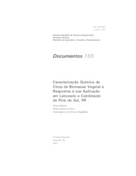 Thumbnail de Caracterização química de cinza de biomassa vegetal e respostas à sua aplicação em Latossolo e Cambissolo de Piraí do Sul, PR.