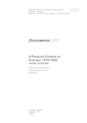 Thumbnail de A pesquisa florestal na Embrapa 1978-1993: versão preliminar.