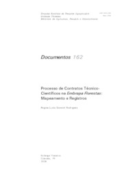 Thumbnail de Processo de contratos técnico-científicos na Embrapa Florestas: mapeamento e registros.
