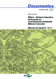 Thumbnail de SISLA – Sistema Interativo de Suporte ao Licenciamento Ambiental Módulo Consultor: manual do usuário: v.1.1.