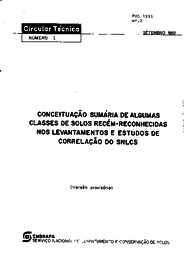 Thumbnail de CONCEITUAÇÃO sumária de algumas classes de solos recém-reconhecidas nos levantamentos e estudos de correlação do SNLCS.