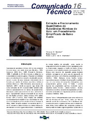 Thumbnail de Extração e fracionamento quantitativo de substâncias húmicas do solo: um procedimento simplificado de baixo custo.