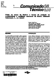 Thumbnail de Efeito de doses de fósforo e fontes de potássio na produtividade e qualidade comercial da batata (Solanum tuberosum, L., cv. Achat).