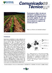 Thumbnail de Fracionamento físico do solo por densidade e granulometria para a quantificação de compartimentos da matéria orgânica do solo: um procedimento para a estimativa pormenorizada do seqüestro de carbono pelo solo.