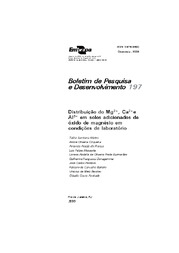 Thumbnail de Distribuição do Mg2+, Ca2+, Al3+ em solos adicionados de óxido de magnésio em condições de laboratório.