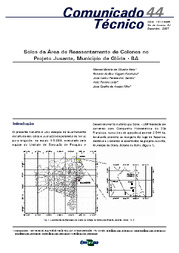 Thumbnail de Solos da área de reassentamento de colonos do Projeto Jusante, município de Glória - BA.