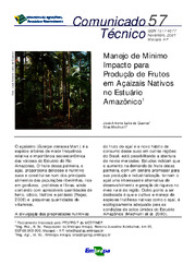 Thumbnail de Manejo de mínimo impacto para produção de frutos em açaizais nativos no estuário amazônico.