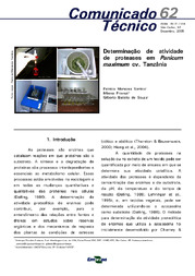 Thumbnail de Determinação de atividade de proteases em Panicum maximum cv. Tanzânia.