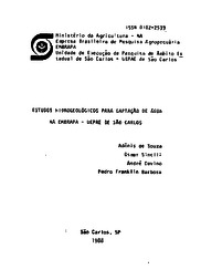 Thumbnail de Estudos hidrogeológicos para captação de água na EMBRAPA - UEPAE de São Carlos.