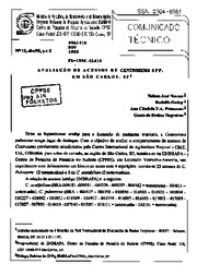 Thumbnail de Avaliação de acessos de Centrosema Spp. em São Carlos, SP.