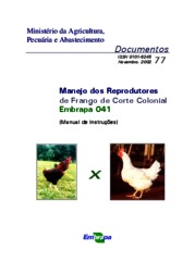 Thumbnail de Manual de manejo dos reprodutores de frango de corte Embrapa 041.