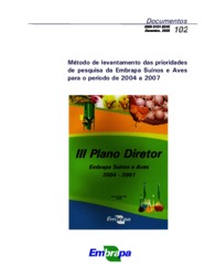 Thumbnail de Método de levantamento das prioridades de pesquisa da Embrapa Suínos e Aves para o período de 2004 a 2007.