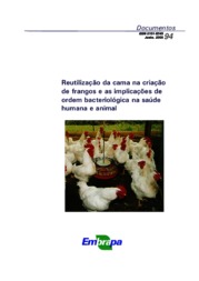 Thumbnail de Reutilização da cama na criação de frangos e as implicações de ordem bacteriológica na saúde humana e animal.