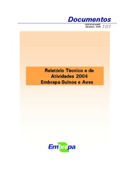 Thumbnail de RELATÓRIO técnico e de atividades 2004 [da] Embrapa Suínos e Aves.