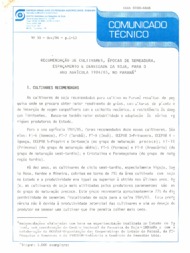 Thumbnail de Recomendação de cultivares, épocas de semeadura, espaçamento e densidade da soja, para o ano agrícola 1984/85, no Paraná.
