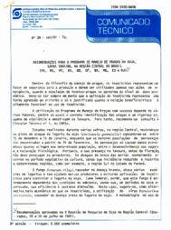 Thumbnail de Recomendações para o programa de manejo de pragas da soja, safra 1987/88, na Região Central do Brasil (PR, MS, MT, RO, GO, DF, BA, MG, ES e RJ).
