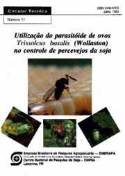 Thumbnail de Utilização do parasitoide de ovos Trissolcus basalis (Wollaston) no controle de percevejos da soja.