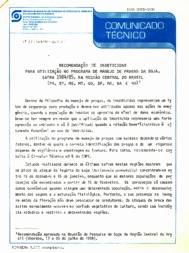 Thumbnail de Recomendação de inseticidas para utilização no programa de manejo de pragas da soja, safra 1984/85, na Região Central do Brasil (PR, SP, MS, MT, GO, DF, MG, BA, e RO).