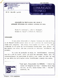 Thumbnail de Avaliação da fertilidade dos solos e adubação utilizada em algumas lavouras de soja.