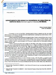 Thumbnail de Levantamento preliminar da ocorrência do nematoide de cisto da soja (Heterodera glycines Ichinohe), no Brasil.