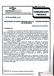 Thumbnail de Inoculação de alfafa (Medicago sativa L.) fixação biológica do nitrogênio.