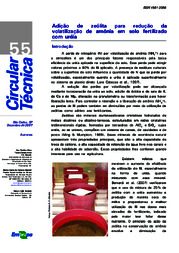 Thumbnail de Adição de zeólita para redução da volatilização de amônia em solo fertilizado com uréia.