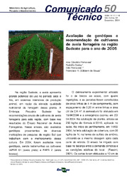 Thumbnail de Avaliação de genótipos e recomendação de cultivares de aveia forrageira na região Sudeste para o ano de 2005.