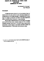 Thumbnail de Coleta de amostra de terra para análises químicas do solo.