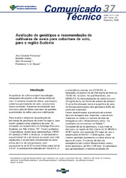 Thumbnail de Avaliação de genótipos e recomendação de cultivares de aveia para cobertura de solo, para região Sudeste.