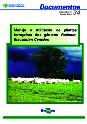 Thumbnail de Manejo e utilização de plantas forrageiras dos gêneros Panicum, Brachiaria e Cynodon.