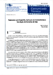 Thumbnail de Tratamento com fungicidas, aplicação de micronutrientes e inoculação de sementes de soja.