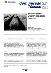Thumbnail de Recomendação para plantio de cultivares de aveia no estado de São Paulo - 2001.