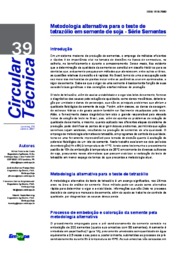 Thumbnail de Metodologia alternativa para o teste de tetrazólio em semente de soja: série sementes.