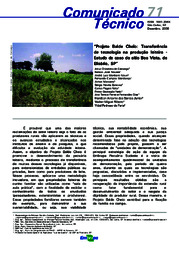 Thumbnail de Projeto Balde Cheio: transferência de tecnologia na produção leiteira - estudo de caso do sítio Boa Vista, de Elisiário, SP.