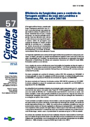 Thumbnail de Eficiência de fungicidas para o controle da ferrugem asiática da soja em Londrina e Tamarana, PR, na safra 2007/08.