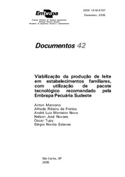Thumbnail de Viabilização da produção de leite em estabelecimentos familiares, com utilização de pacote tecnológico recomendado pela Embrapa Pecuária Sudeste.