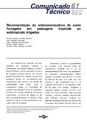 Thumbnail de Recomendação da sobressemeadura de aveia em pastagens tropicais ou subtropicais irrigadas.