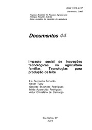 Thumbnail de Impacto social de inovações tecnológicas na agricultura familiar: tecnologias para produção de leite.