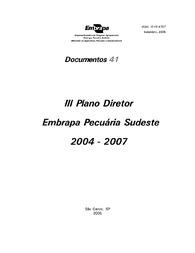 Thumbnail de III Plano Diretor: Embrapa Pecuária Sudeste 2004-2007.