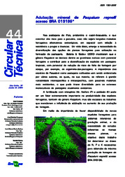 Thumbnail de Adubação mineral de Paspalum regnelli acesso BRA 019186.