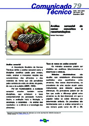Thumbnail de Análise sensorial de carne: conceitos e recomendações.