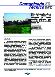 Thumbnail de Efeito da irrigação sobre a taxa de lotação em pastagens de capim-tânzania utilizadas para produção de leite em São Carlos, SP.
